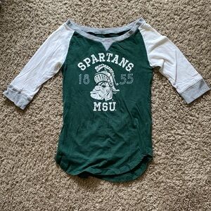 MSU Spartan 3/4 Sleeve Shirt